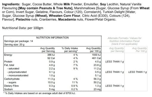 Rocky Road Bar – White Chocolate (Boxed)