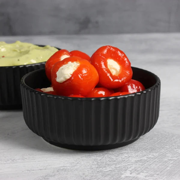 Matte Black 4pc Ceramic Dip Bowls