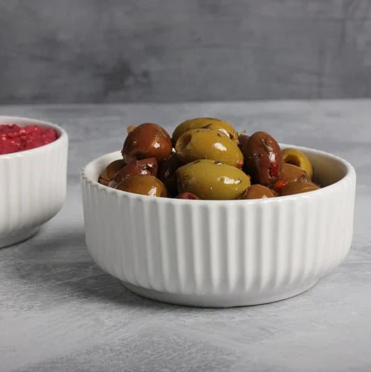 Matte White 4pc Ceramic Dip Bowls