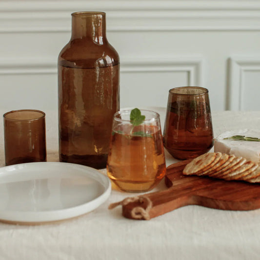 Handblown Hammered Glass Carafe