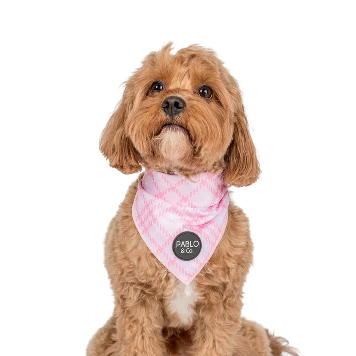 Pink Houndstooth Dog Bandana