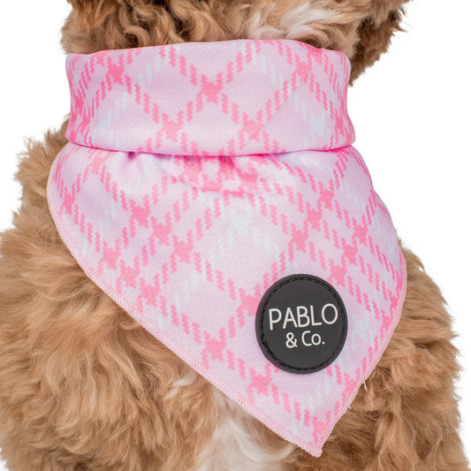Pink Houndstooth Dog Bandana