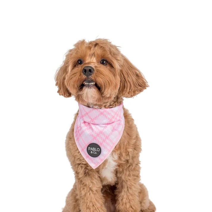 Pink Houndstooth Dog Bandana