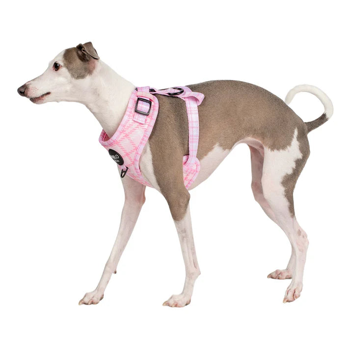 Pink Houndstooth Adjustable Harness