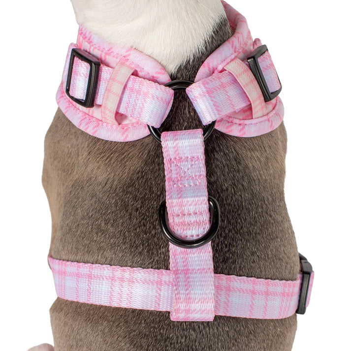 Pink Houndstooth Adjustable Harness