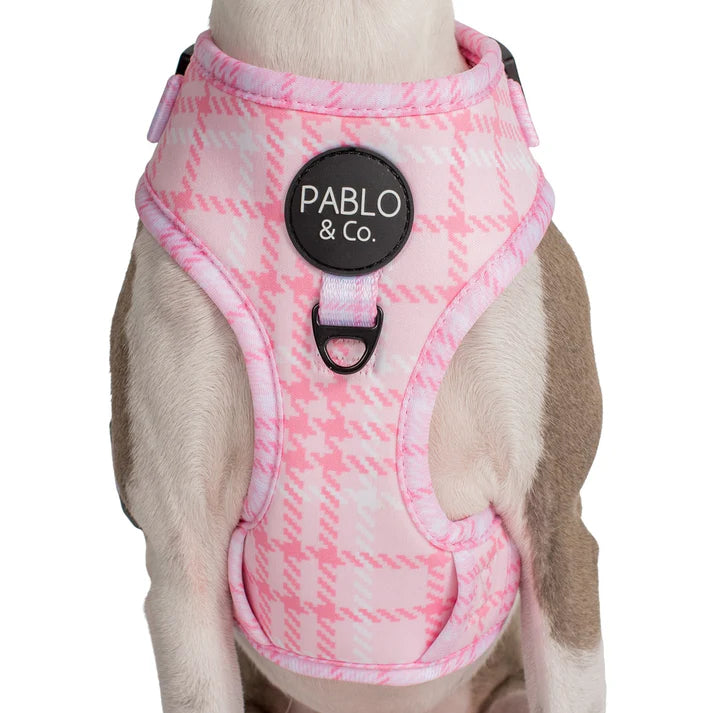 Pink Houndstooth Adjustable Harness