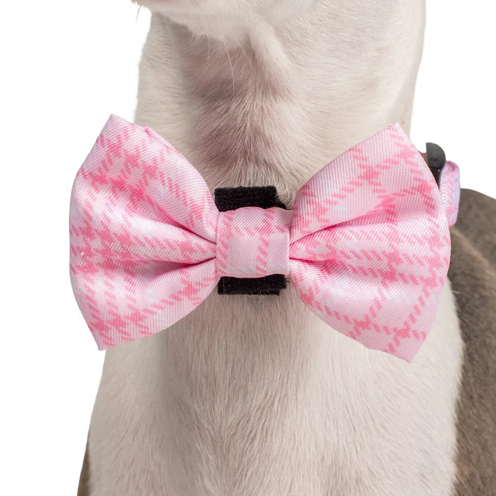 Pink Houndstooth Bow Tie