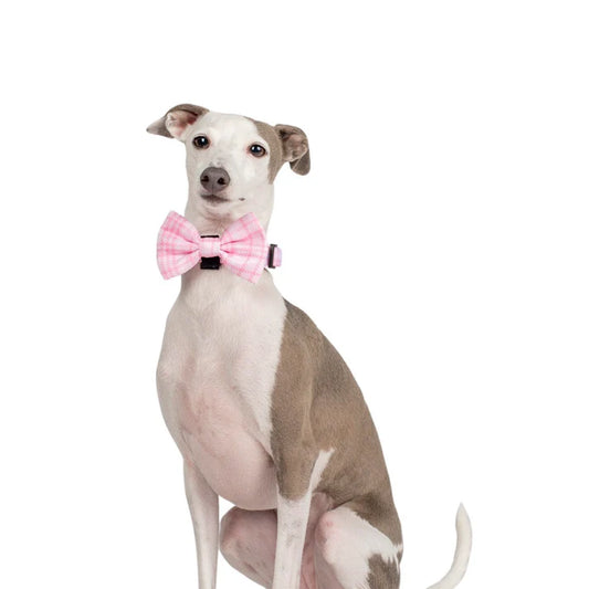 Pink Houndstooth Bow Tie