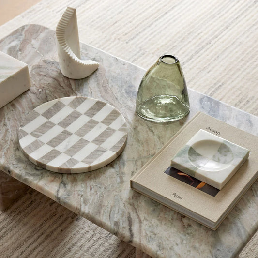Amalfi Sachi Check Dish White & Onxy