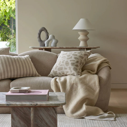 Amalfi Avalon Stitch Throw Ivory