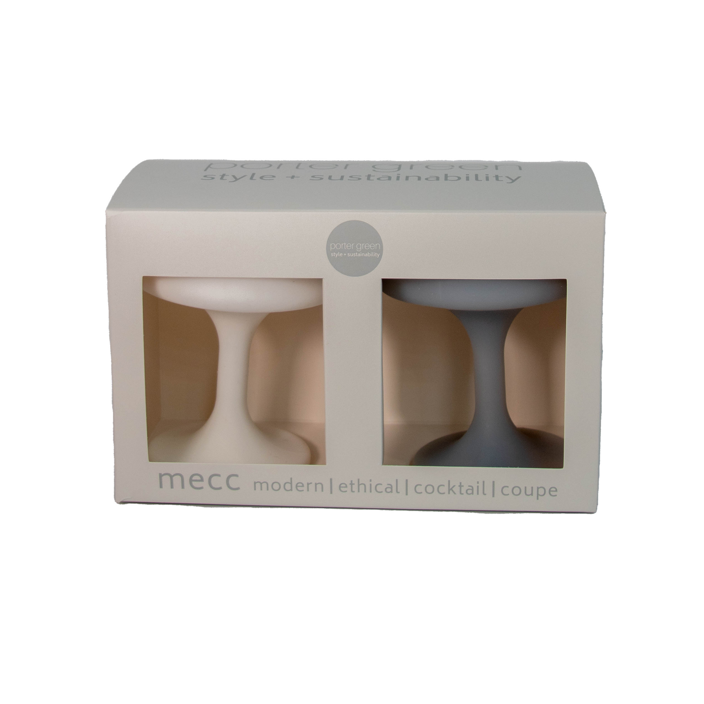 Porter Green Blanc + Dove Mecc Silicone Unbreakable Cocktail Glasses