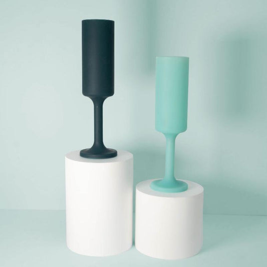 Porter Green Mist + Ink Seff Silicone Unbreakable Champagne Flutes