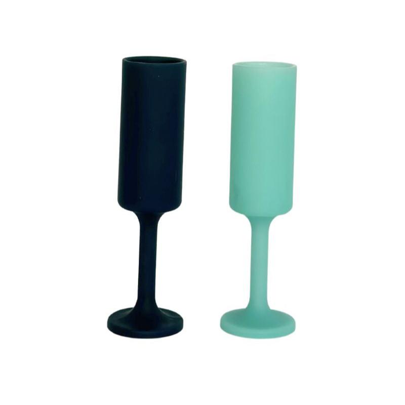 Porter Green Mist + Ink Seff Silicone Unbreakable Champagne Flutes