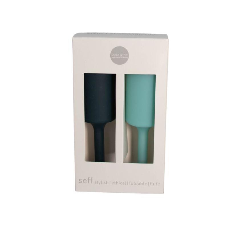 Porter Green Mist + Ink Seff Silicone Unbreakable Champagne Flutes
