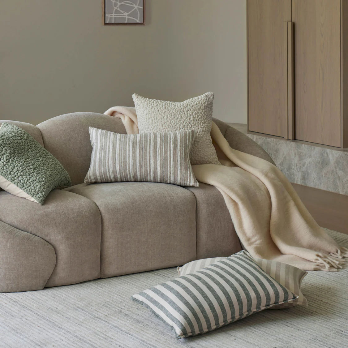 Amalfi Arden Stripe Cushion Green