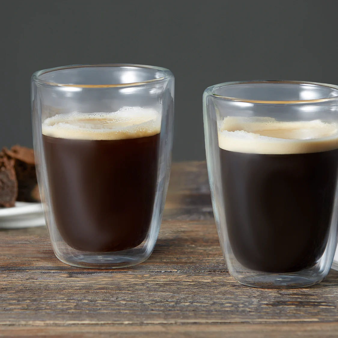 Leaf & Bean Double Wall Glass 2pcs Set Clear