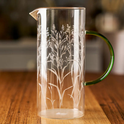 Haven Glass Serving Jug - Natural Grass