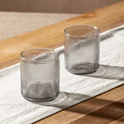 Savannah Ribbed Graphite 4 Pack Glass