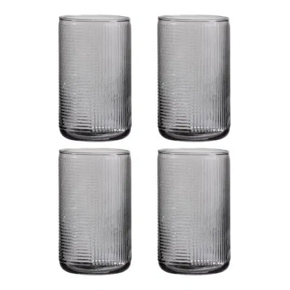 Savannah Ribbed Graphite 4 Pack Highball