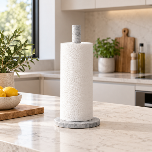 Davis & Waddell Nuvolo Marble Towel Holder White Grey