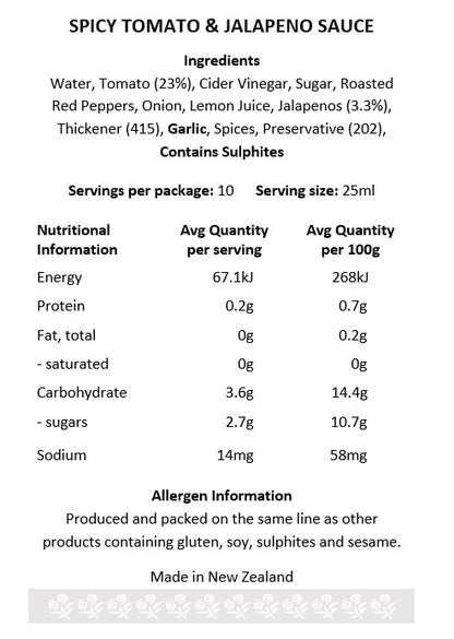 Spicy Tomato & Jalapeno Hot Sauce