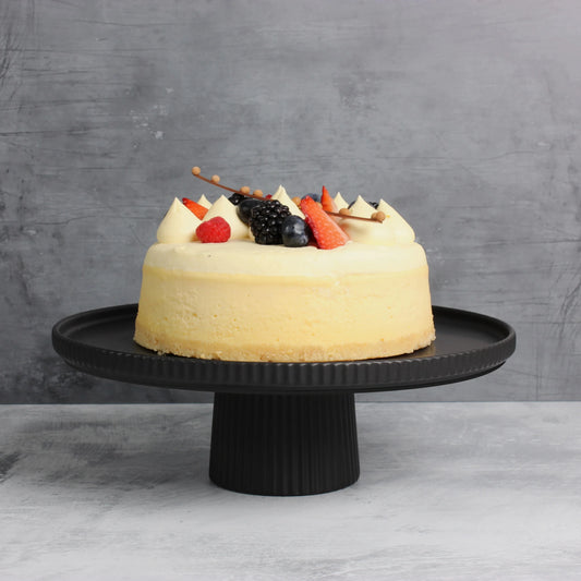 Matte Black Ceramic Footed Cake Stand