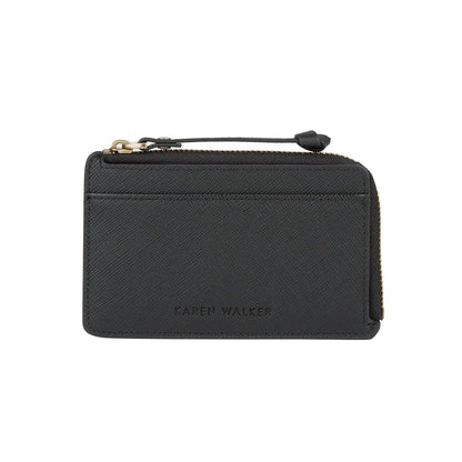 Leather Zip Cardholder Black