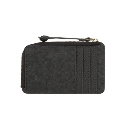 Leather Zip Cardholder Black