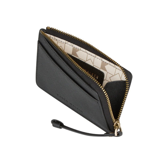 Leather Zip Cardholder Black