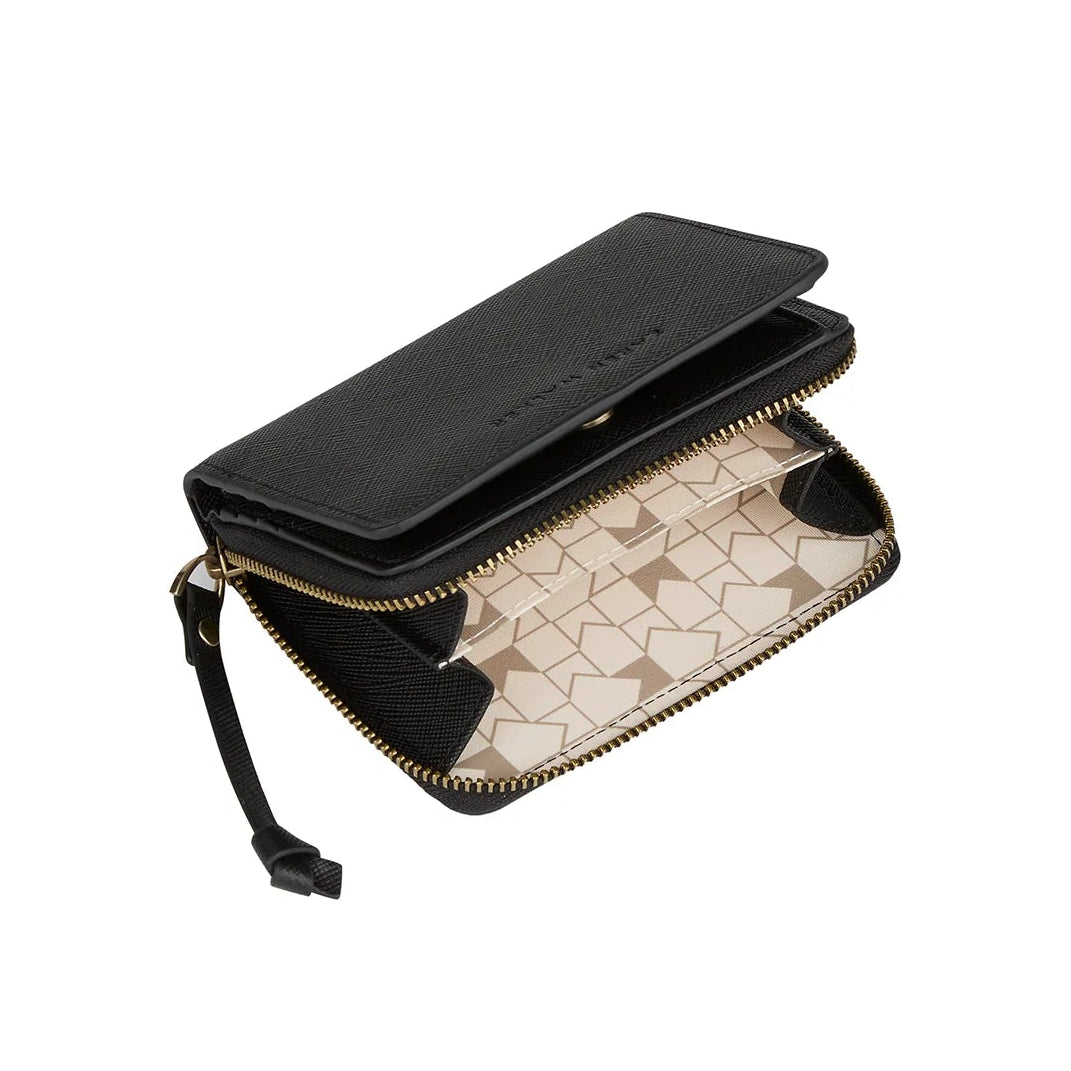 Leather Zip Wallet Black