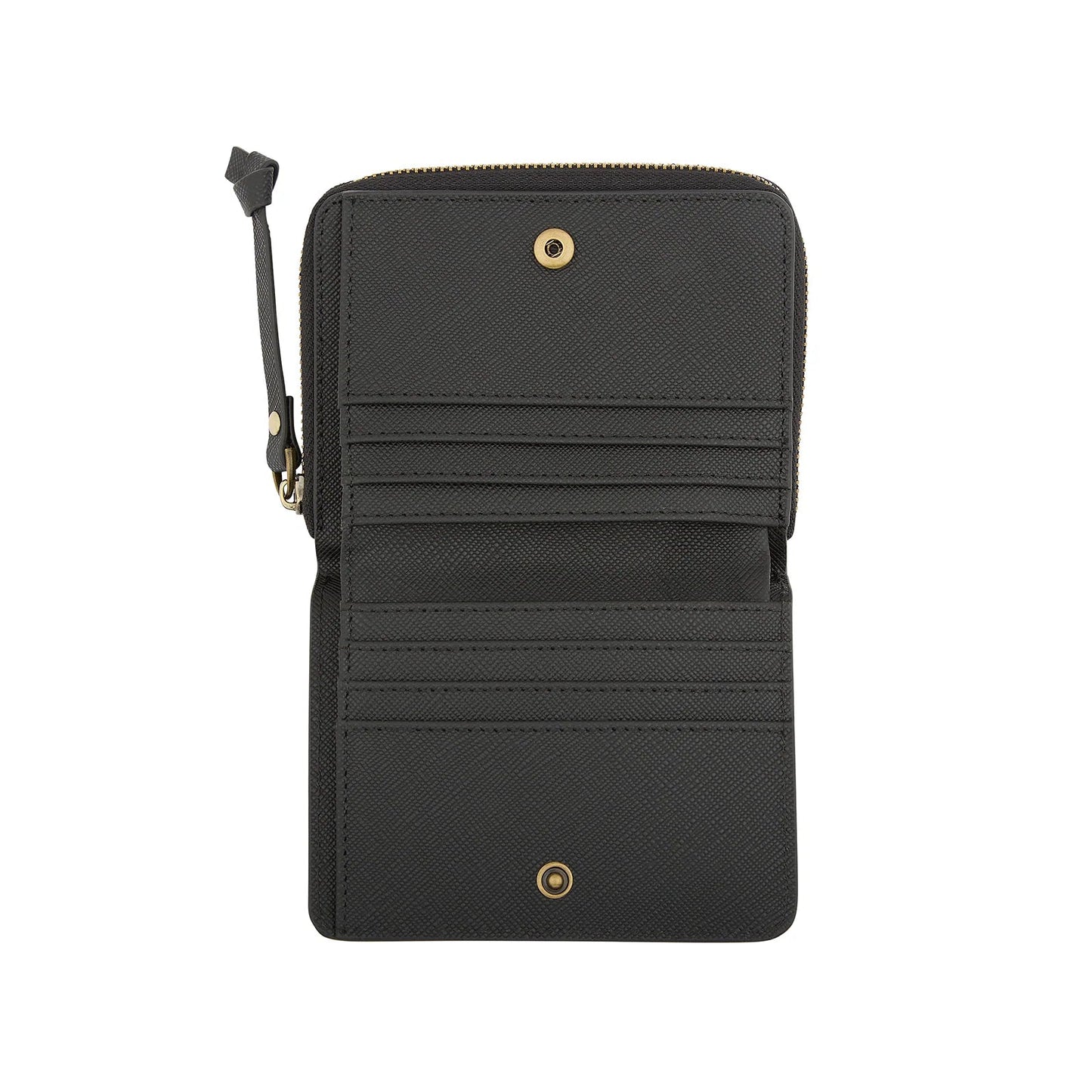 Leather Zip Wallet Black