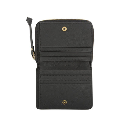 Leather Zip Wallet Black