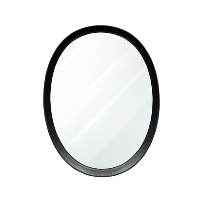 Black Oak Oval Framed Mirror