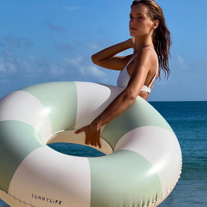 Tube Pool Ring - Olive Stripe