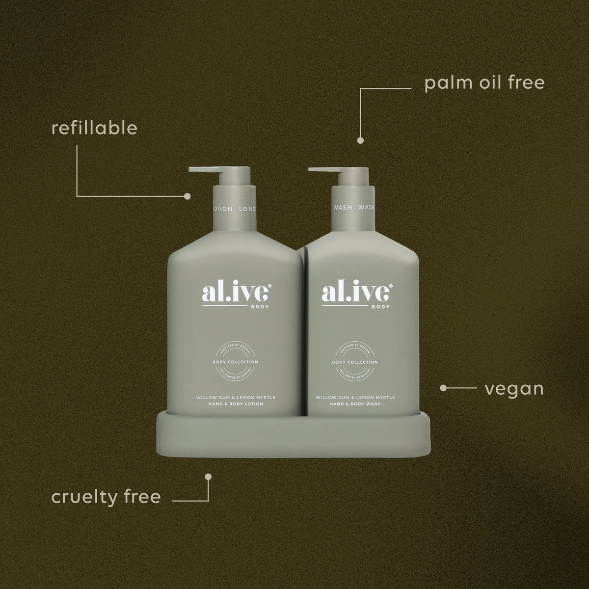 Al.ive Wash & Lotion Duo - Willow Gum & Lemon Myrtle