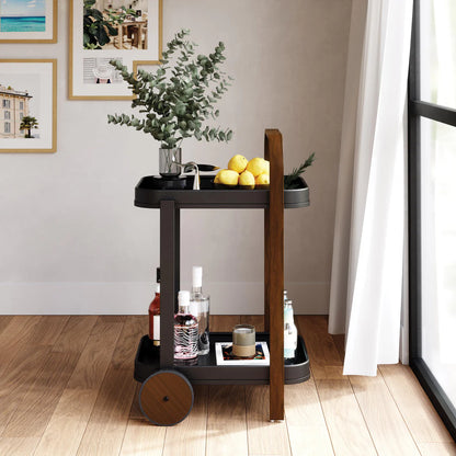 Umbra Bellwood Bar Serving Cart Black & Walnut