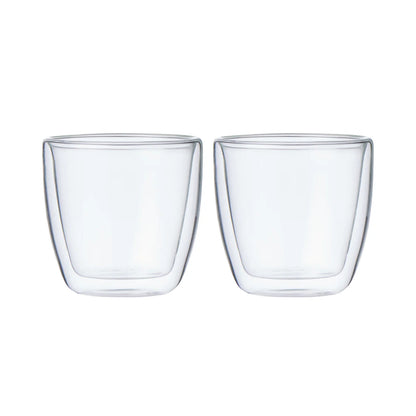 Leaf & Bean Double Wall Glass 2pcs Set Clear - Small