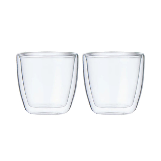 Leaf & Bean Double Wall Glass 2pcs Set Clear - Small