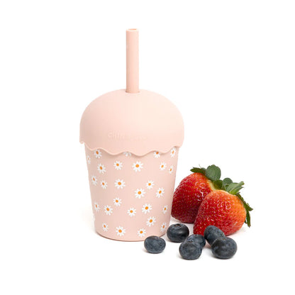 Pink Daisy Mini Smoothie Cup