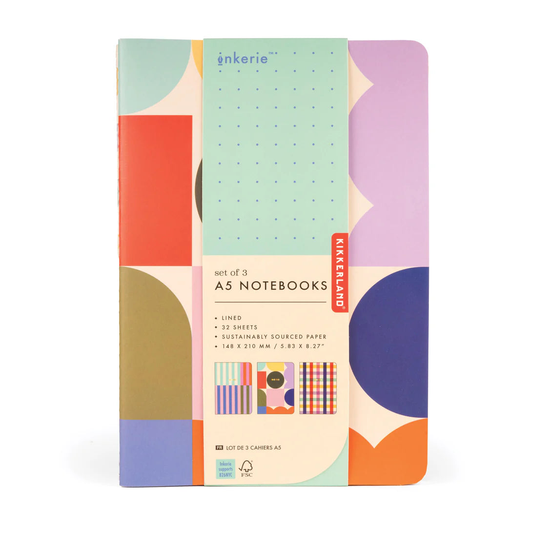 Kikkerland Inkerie A5 Notebooks 3pcs Set