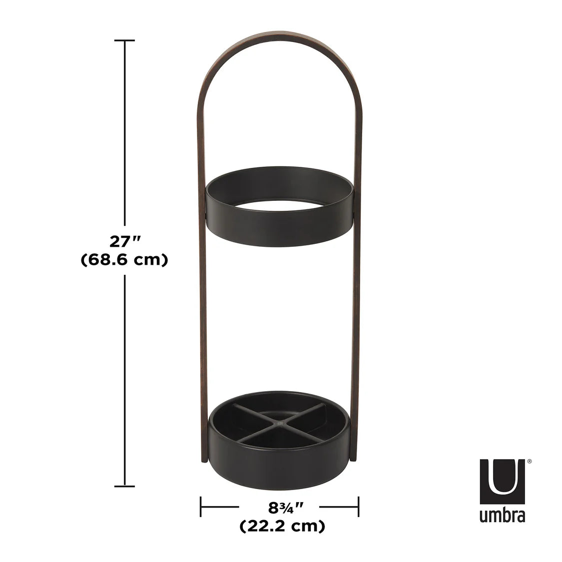 Umbra Bellwood Umbrella Stand Black & Walnut