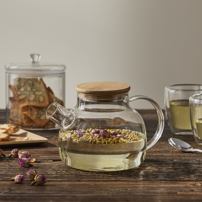 Leaf & Bean Frankie Glass Teapot with Filter Clear