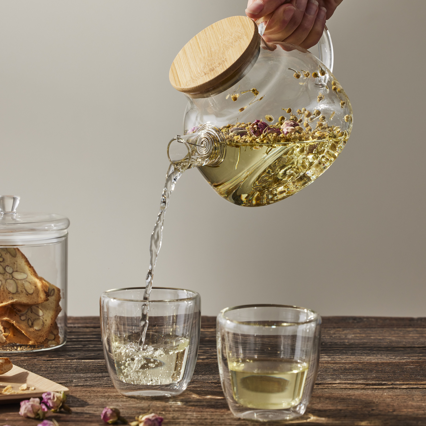 Leaf & Bean Frankie Glass Teapot with Filter Clear