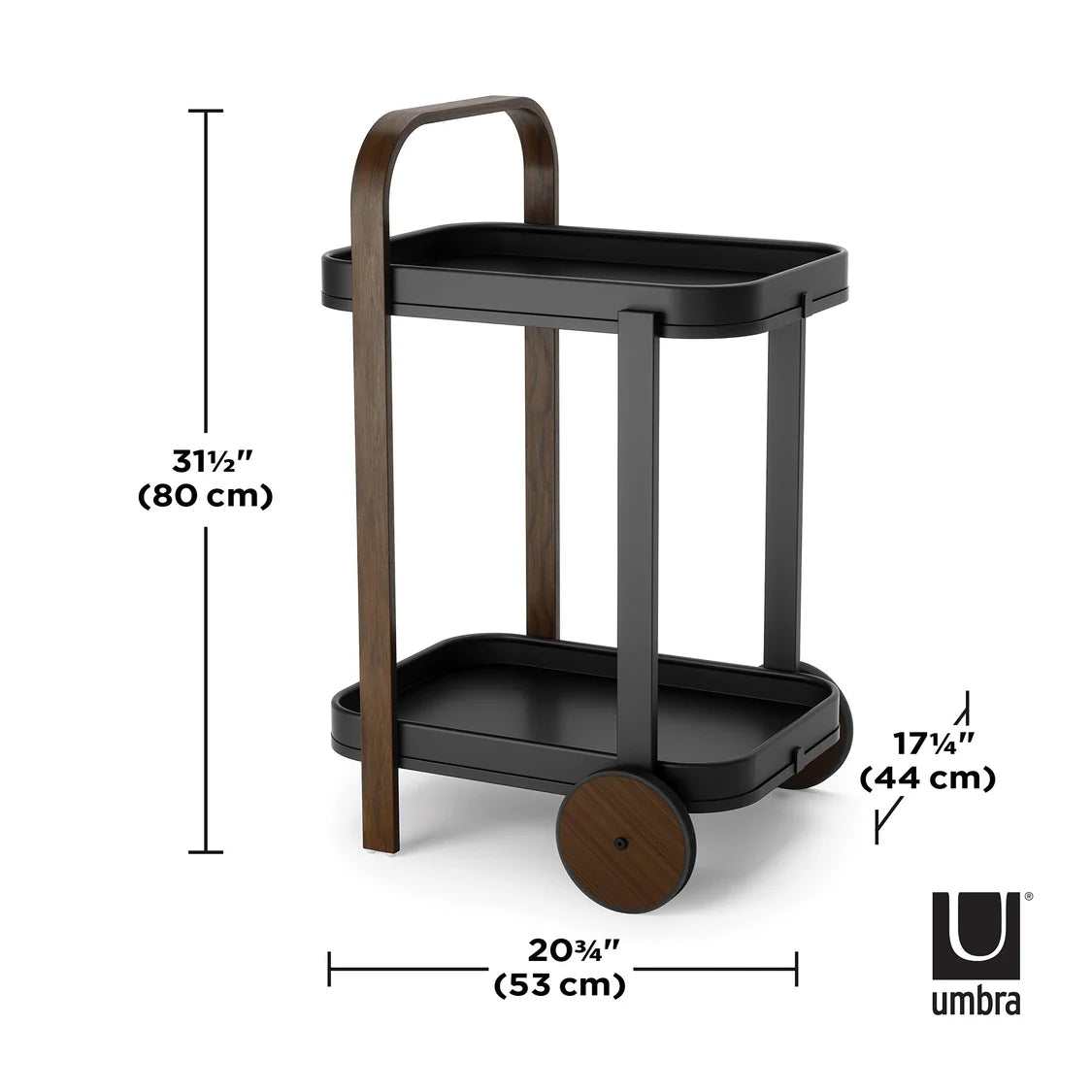 Umbra Bellwood Bar Serving Cart Black & Walnut