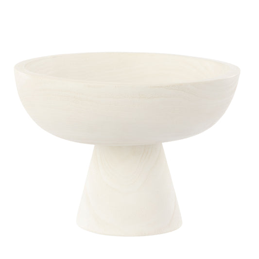 Picton Footed Timber Bowl White