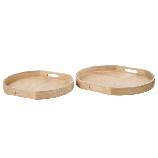 Amalfi Elwood Ash Wood Veneer Tray 2pcs Set Natural