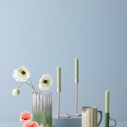 Hollis Ceramic Jug White & Green Stripe