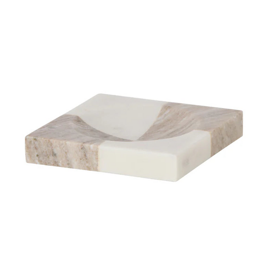 Amalfi Sachi Check Dish White & Beige