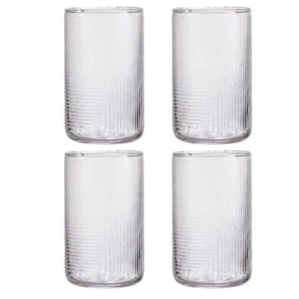 Savannah Ribbed Graphite 4 Pack Highball