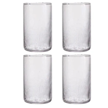 Savannah Ribbed Graphite 4 Pack Highball